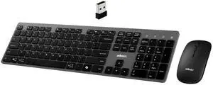Adesso Wireless Scissor Switch Keyboard and Mouse Combo with Copilot AI Hotkey - Multi-OS Compatible for Mac, Quiet Switches, USB-A 2.4GHz Dongle