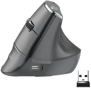 Eelexa New Dual Mode Ergonomic Mouse, Rechargeable Bluetooth Vertical Ergo Mouse Wireless 5 Adjustable DPI, Silent 2.4GHz Optical Carpal Tunnel Mouse for Compatible with Laptop, PC(Right Hand)