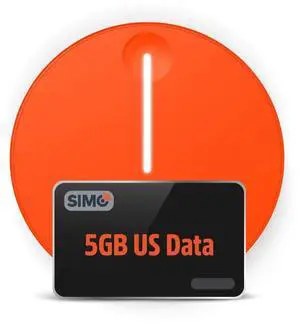 SIMO Solis Lite 4G LTE Mobile Hotspot, Portable WiFi for Travel in 140+ Countries, No SIM Card or Contract Required, Multi-Carrier Network Wireless, 10 Devices, 1GB/Month Lifetime + 5GB US Data