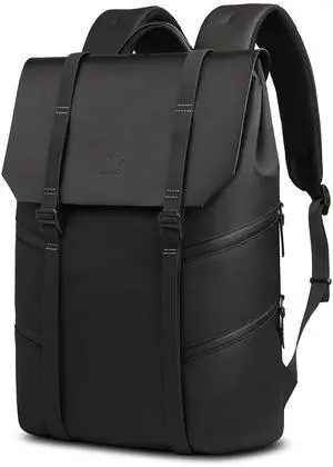 hk Backpack for Men Flap Laptop Backpacks 15.6 Inch Travel Business Backpack Waterproof Anti-Theft Computer Bag for College Work Hiking Vintage Casual Rucksack