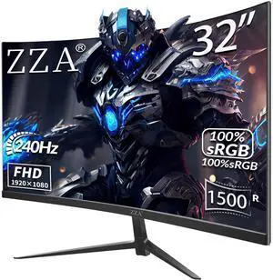 32" Curved FHD 1080p Computer Gaming Monitor Up to 240Hz,1500R 1ms 99% sRGB AMD FreeSync Premium,HDMI 2.0| Dp1.4,Machine Black