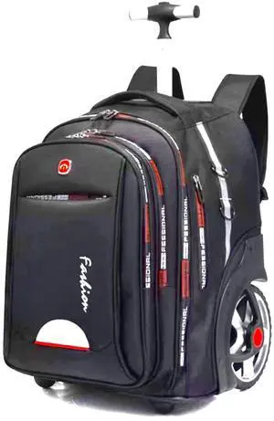 YWAOTRGY Quality Travel Rolling Backpack for Adults, 22 Inch Laptop Backpack with Wheels, Large Waterproof Roller Backpack, Wheeled Backpack for Business(Black)