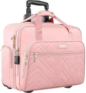 ROSECER Rolling Laptop Bag, 17.3 Inch Premium Laptop Briefcases with Wheels for Women, Waterproof Rolling Computer Bag Work Bag Laptop Case for Travel Work Office Business