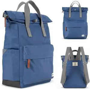 ORI LONDON Travel Backpack - Medium Nylon Rolltop Backpack for Men & Women for Laptop & Accessories - The Canfield, Burnt Blue