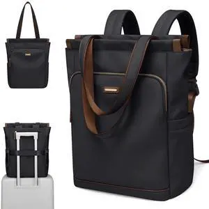 GOLF SUPAGS Convertible Laptop Backpack for Women Casual Daypack Notebook Tote Bag for Work College Travel Leisure (Black)