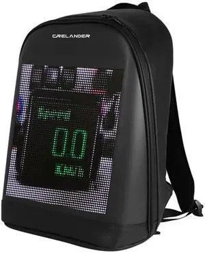 Crelander LED Backpack, 17 inch Laptop Backpack with Programmable Screen Smart Dynamic Shoulder Luggage Bag Cycling Travel Daypack Rucksack Personalized Gifts for Men Women (Black)