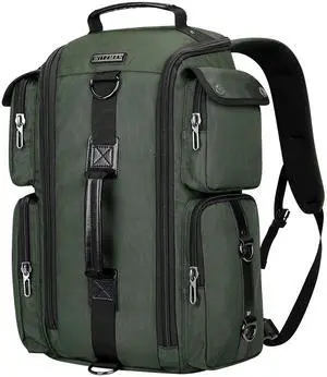 WITZMAN Travel Backpack for Men Carry On Backpack Duffel Bag Large Capacity Laptop Backpack 17 Inch (6695 Army Green)
