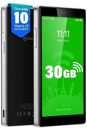GlocalMe G4 Pro 4G LTE Mobile Hotspot Device with 30GB US/CA/MX Data 60 Days, Portable WiFi Hotspot for Travel, 5 Touch Screen LCD Display, Dual Band High Speed Hotspot Device, SIMFREE, Pocket WiFi