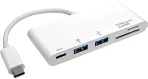 Tripp Lite 2-Port USB-C to USB-A (2X) Portable Hub, Micro SD & SD/MMC Reader & USB-C PD Charging Port, USB 3.1 Gen 1 Type-C (U460-002-2AM-C)