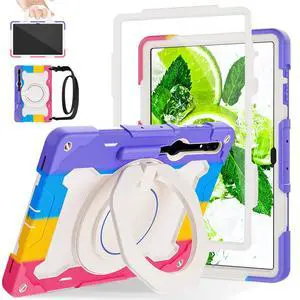 ROISKIN for Samsung Galaxy Tab S10 Ultra 2024/ S9 Ultra/ S8 Ultra Case 14.6 Inch, Heavy Duty Shockproof Protective Case with Screen Protector, Stand, Handle,Shoulder Strap and Pen Holder