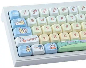 TYRIXKI PBT Keycaps 145 Keys MOA Profile Cute Keycap Dye-Sublimation Kawaii Anime Keycaps for Cherry Gateron MX Switches Mechanical Keyboards