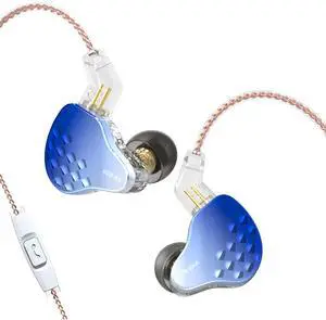 keephifi KBEAR Robin in-Ear Monitors, Stereo Wired in Ear Earphones, 1DD+4BA Hybrid HiFi Earbuds, Powerful Resolution IEM Noise Isolating Headphones for Audiophiles Musicians (with MIC, Blue)