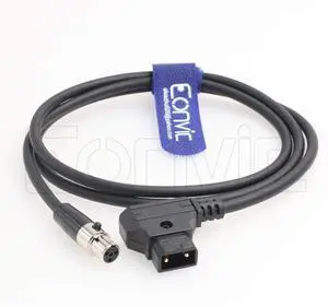 Eonvic D-Tap Male to Mini XLR 4pin Cable for TVlogic Monitor ARRI RED Camera (Straight Tinny 4pin XLR)