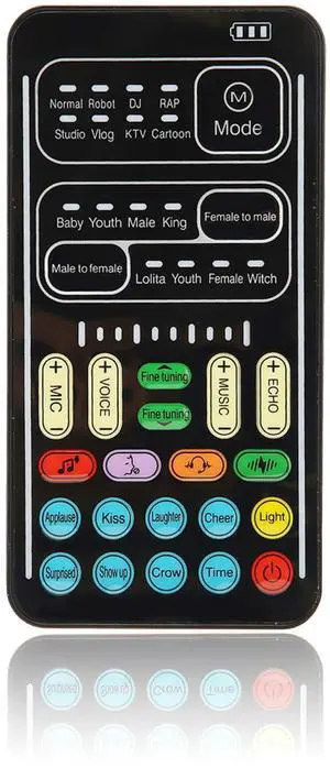 Portable Voice Changer, Multifunctional Mini Voice Changer Device with 8 Kinds of Sound Changes, Handheld Sound Card for Mobile Phone PC