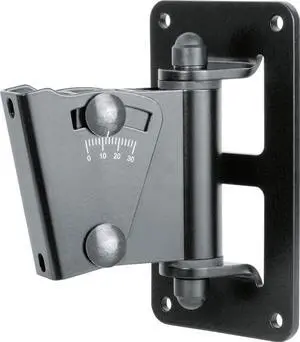 K&M König & Meyer 24471.000.55 Speaker Wall Mount | Surround Sound Wireless Home Theater | Single Speaker Bracket | Adjustable Swivel and Tilt | Multipurpose Holds Up to 33 lbs | German Made | Black