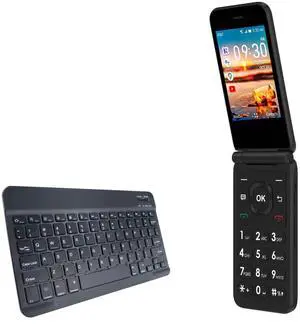 BoxWave Keyboard Compatible with AT&T Cingular Flip IV - SlimKeys Bluetooth Keyboard, Portable Thin with Chiclet-Style Keys - Jet Black