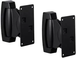 Mount-It! Heavy-Duty Speaker Wall Mount, Universal Adjustable Design for Bookshelf, Large or Small Speakers, 1 Pair, 22 Lbs Capacity, Black