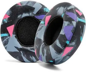 WC Extra Thick Replacement Earpads for Beats Solo 2 & 3 by Wicked Cushions - Ear Pads for Beats Solo 2 & 3 Wireless ON-Ear Headphones - Soft Leather, Luxury Memory Foam, Strong Adhesive | 90's Black