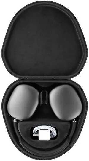 co2CREA Hard Case with Sleep Mode Replacement for Apple AirPods Max Wireless Over-Ear Headphones (Black Case)