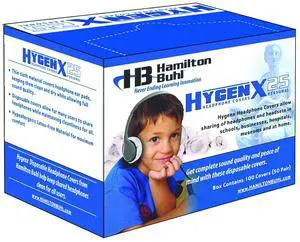 HamiltonBuhl HECHYGENX25 HygenX Disposable Headphone Covers, On-Ear (Pack of 50)