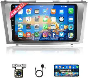 Car Radio for Toyota Camry 2006 2007 2008 2009 2010 2011, Rimoody Android 13 Car Stereo 9 Inch Touch Screen with GPS Navigation Bluetooth FM/RDS WiFi Mirror Link Backup Camera