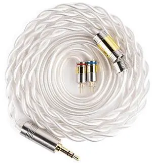 NICEHCK Snowcat IEM Upgrade Cable, 6N OCC IEM Cables, 6N Silver Plated OCC in Ear Monitor Cords for Audiophile Musician Earbuds Replacement Cord (3.5mm 0.78 2pin)
