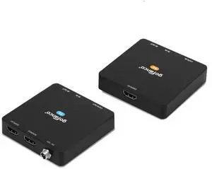 gofanco Compact 4K HDMI Extender Balun Over CAT6 Ethernet Cable  Loopout on TX, Up to 230ft at 4K @60Hz YUV 4:4:4, HDR, 18Gbps, HDCP 2.2, Bi-Directional IR, PoC, 4K to 1080p Downscale (HD20Ext)