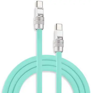 chubbycable Chubby 2.0 Fast Charging Cable Durable Soft Silicone USB C Cable 240W Extra Thick Phone Charger Cord Data Transfer Cord, Light Blue, Type-C to Type-C, 16.4 FT