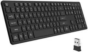 BFRIENDit Wireless Keyboard Ultra - Quiet Chocolate Keys 2.4GHz Connection Slim Wireless Computer Keyboard for Mac, Windows 11/10/8/7/Vista, Microsoft & PC, Smart TV, RF1430K - Black