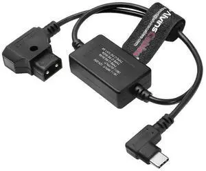 Alvins Cables D-Tap to USB-C Power Cable for Canon R5C, for Sony A7SIII FX3, Nikon Z5 Z9 Lumix S5, Right Angle Type-c PD Fast Charging 5V 9V 12V 3A for Mirrorless Cameras, Phones, 45cm 18in