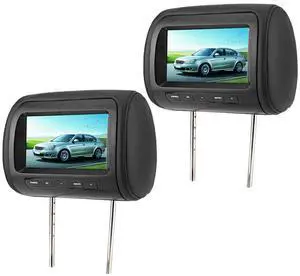 car tv for Back seat, 2pcs 7 in Control Headrest LCD Video Monitor MP5 Display Black DVD Player for Car,Car Tvs for Back for Seat 2 Set,Car Tv Headrest Monitor,Tv