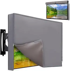 Outdoor TV Cover 48 to 50 Inch, Weatherproof Waterproof Outside TVs Covers Heavy Duty 600D Oxford Covers Outdoor Screen Protectors Shield with Zippers for Flat Screen
