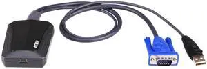 ATEN CV211 Laptop KVM USB Crash Cart Adapter 6 ft Console Built-in VGA and USB Keyboard and Mouse Cables TAA Compliant for Rack Servers Computers Kiosk ATM Supports Windows, Linux, and Mac laptops