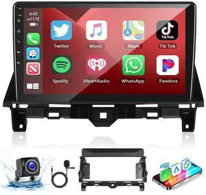 Podofo Wireless Apple Carplay Android Auto Car Stereo for Honda Accord 8th 2008-2013 Radio,10.1 Inch Touch Screen Car Audio Receiver Head Unit with Bluetooth HiFi EQ DSQ FM RDS WiFi+Backup Camera+Mic
