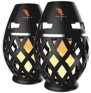 Margaritaville Tiki Torch - Waterproof Bluetooth Speaker, Portable Party Speaker with Flickering LED Lights, Perfect for Travel, Parties, Yards, and Pools (2 Pack)