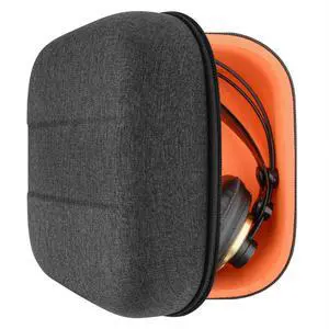 Geekria Shield Case Compatible with AKG K340, K240, K242, K271, K272, K141, K142, K121 Headphones, Replacement Protective Hard Shell Travel Carrying Bag with Cable Storage (Dark Grey)