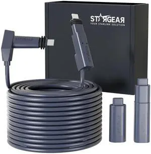 STARGEAR Starlink Cable 300FT for Standard Actuated Gen 2, Starlink Replacement Cable for Rectangular Satellite V2 Waterproof Gray