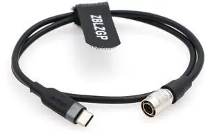 ZBLZGP Type-C to Hirose 4 Pin Male Power Cable for Zoom F4 F8 Sound Devices 633 664
