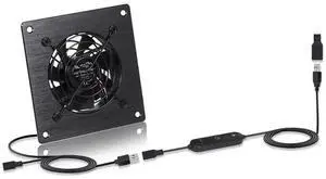 xiaoqijia USB 80MM Cabinet Fan 5V Quiet Cooling Fan DC 12V IPX5 Waterproof Fan System 4" with 10 Speed Control, for Home Theater AV Cabinets Greenhouse Kennel Computer Cabinet Component Cooling