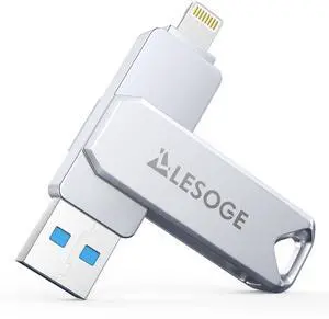 MFi Certified 128GB Flash Drive for iPhone Photo Stick USB Memory Stick Thumb Drives, High Speed USB Stick External Storage for iPhone/iPad/Android/PC