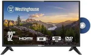 Westinghouse 32 Inch TV with DVD Player Built in, 720p HD LED Small Flat Screen Non-Smart Television DVD Combo with HDMI, USB, & Parental Controls, Monitor for Home, Kitchen, or RV Camper