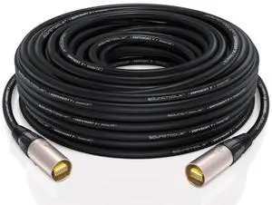 SuperCAT 7 Shielded EtherCON Cable (150 feet, Black) - Flexible Polyurethane Jacket, Neutrik Connectors, 10Gbps Speed, CAT7 Standard