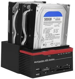 Sonew 2.5inch 3.5inch Dual-Bay USB3.0 SATA/IDE HDD Docking Station Offline Clone Reader Card Reader for 2.5/3.5 Inch (US)