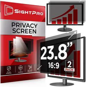 SightPro 23.8 Inch 16:9 [2 Pack] Computer Privacy Screen Filter for Monitor - Privacy Shield and Anti-Glare Protector