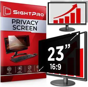 SightPro 23 Inch 16:9 Computer Privacy Screen Filter for Monitor - Privacy Shield and Anti-Glare Protector