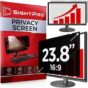 SightPro 23.8 Inch 16:9 Computer Privacy Screen Filter for Monitor - Privacy Shield and Anti-Glare Protector