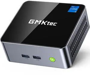 GMKtec Mini Desktop Computer, M3 Intel Core i5 12450H (8C/12T, up to 4.40GHz) Mini PC 16GB DDR4 (8GB*2) 512GB SSD, 2X HDMI 4K, 4X USB 3.2, USB-C, WiFi 6, BT 5.2, RJ45 2.5G Black