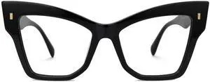 Zeelool Chic Acetate Cat Eye Blue Light Blocking Glasses Computer Eyewear for Women Oversized Eyeglasses Jeanine ZJGA151149-01 Black
