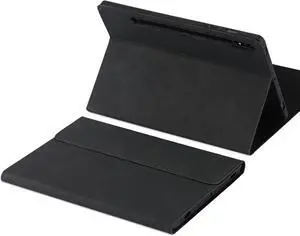 Flip Case for Galaxy Tab S10/S9/S8 (14.6 inch) with S Pen Holder - Shockproof Soft Protective Smart Cover Compatible with Keyboard, Black
