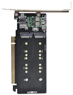 ChenYang M.2 to PCIe 3.0 X16 Adapter, 4 Port NVME/AHCI SSD to PCI Express Expansion Card Adapter with 12cm Slot Bracket